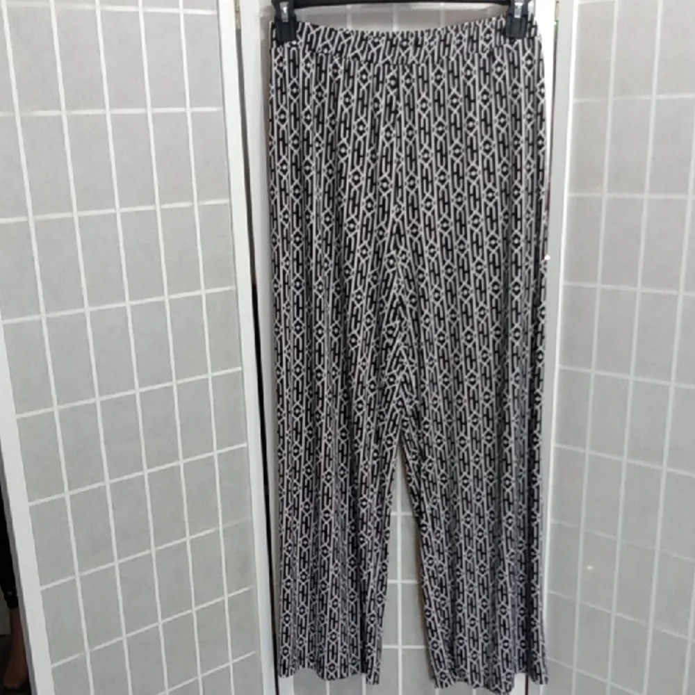 Susan Graver Geometric Print Wide Leg Stretch Palooza Pants Women's Size XL - Picture 2 of 10
